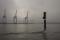harbor in fog - Hamburg 